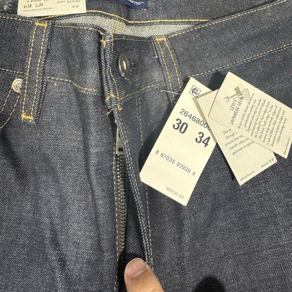 Levi's 501 Jeans 30 x 34 Japanese Selvedge Denim Straight Zip Fly Blue Tab 82 - Picture 3 of 9
